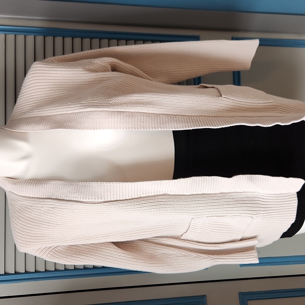 Max & Mia Cream Open Front Cardigan Sweater